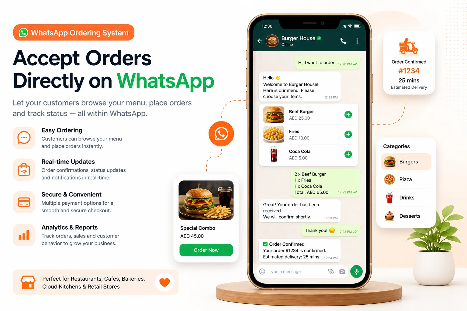 WhatsApp Order System Screens